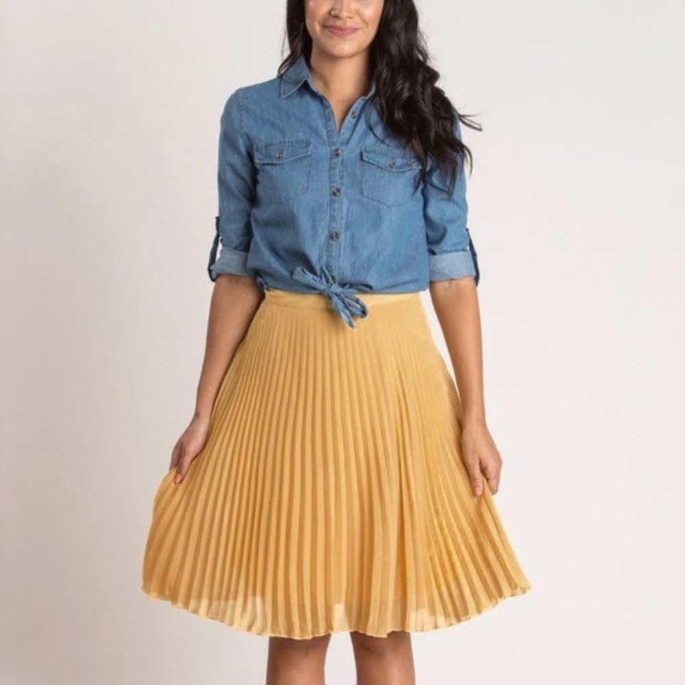 Mustard Midi Skirt - Picture 2 of 7